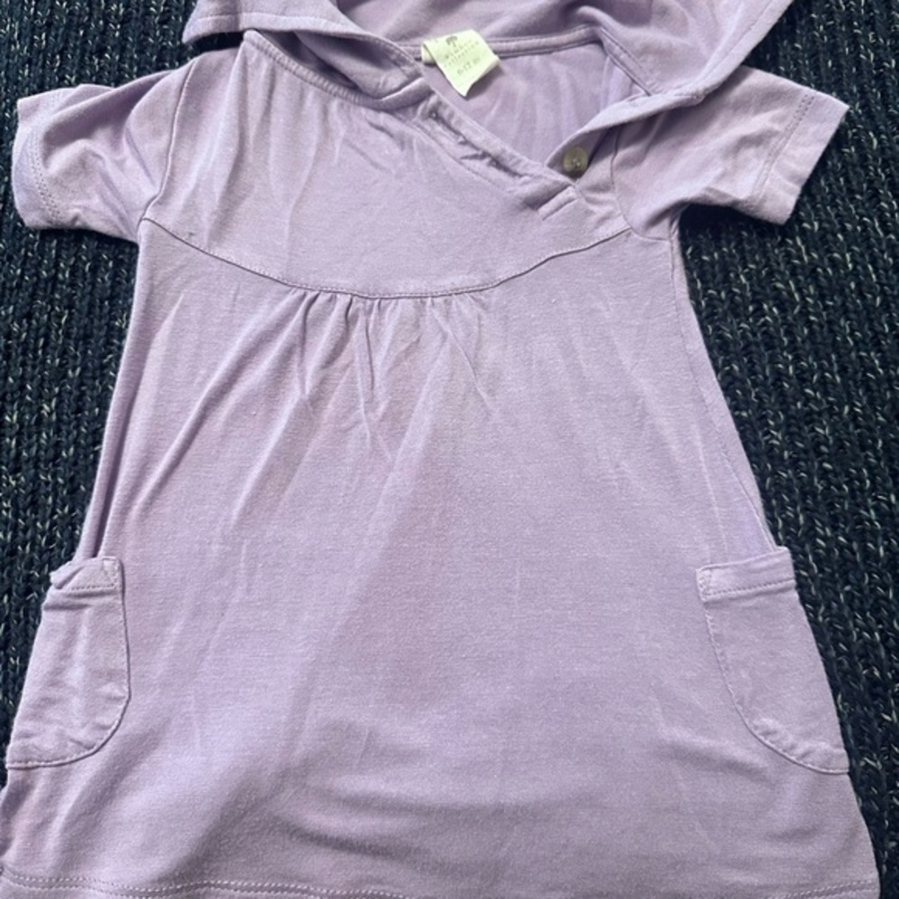 Kate Quinn Bamboo Dress 6–12M Lavender Hooded Pocket Dress Baby Girl *